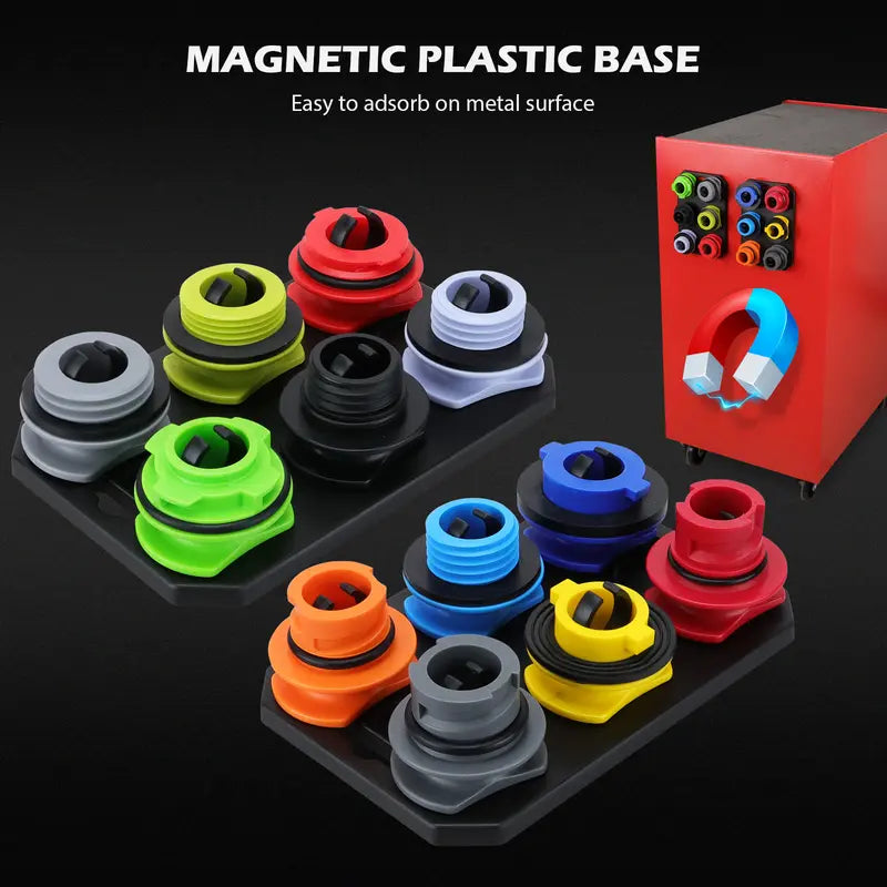Oil Funnel Adapter Kit Color-Coded Adapters & Magnetic Trays