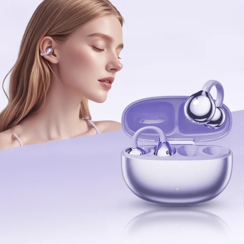 Open-Ear Earphones Bluetooth 5.4 Multipoint AI Noise Cancellation