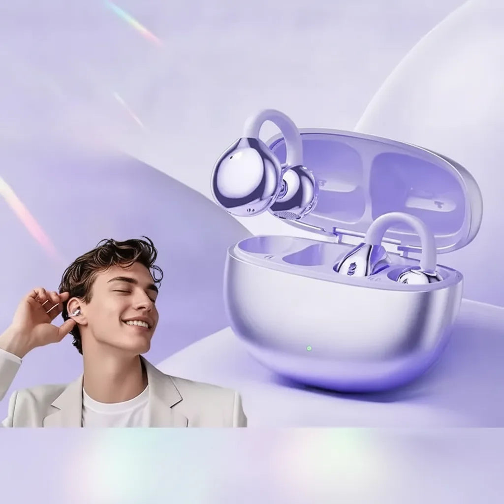 Open-Ear Earphones Bluetooth 5.4 Multipoint AI Noise Cancellation