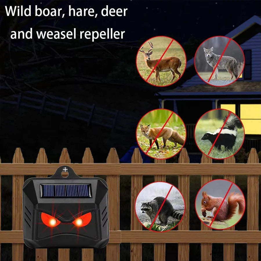 Outdoor Animal Repellent Solar-Powered Ultrasonic Adjustable Frequency