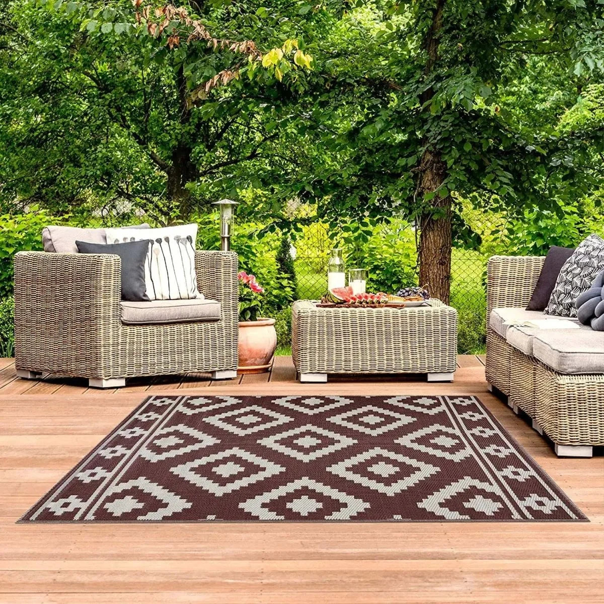 Outdoor Rug Weatherproof & UV-Resistant Quick-Drying