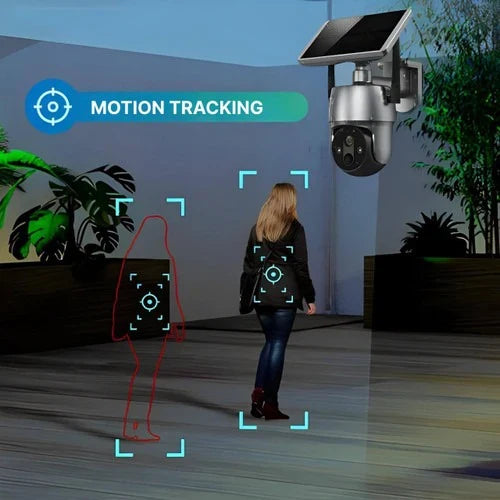 Outdoor Security Camera Solar-Powered 360 Degree Pan & Tilt