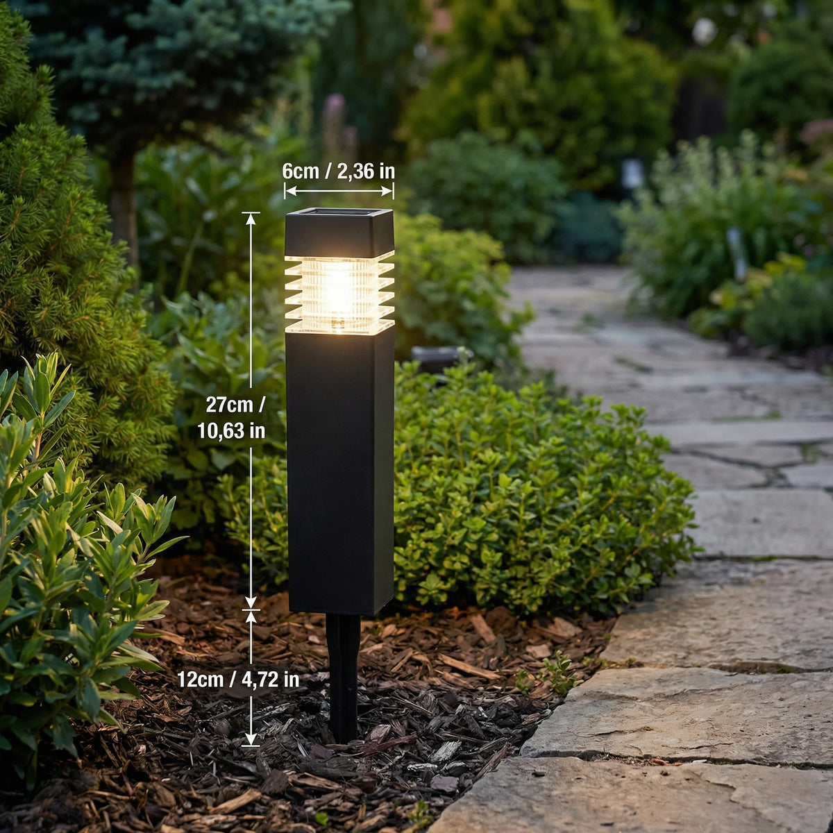 Outdoor Solar Ground Lights Automatic Charging Waterproof Tool-Free Install