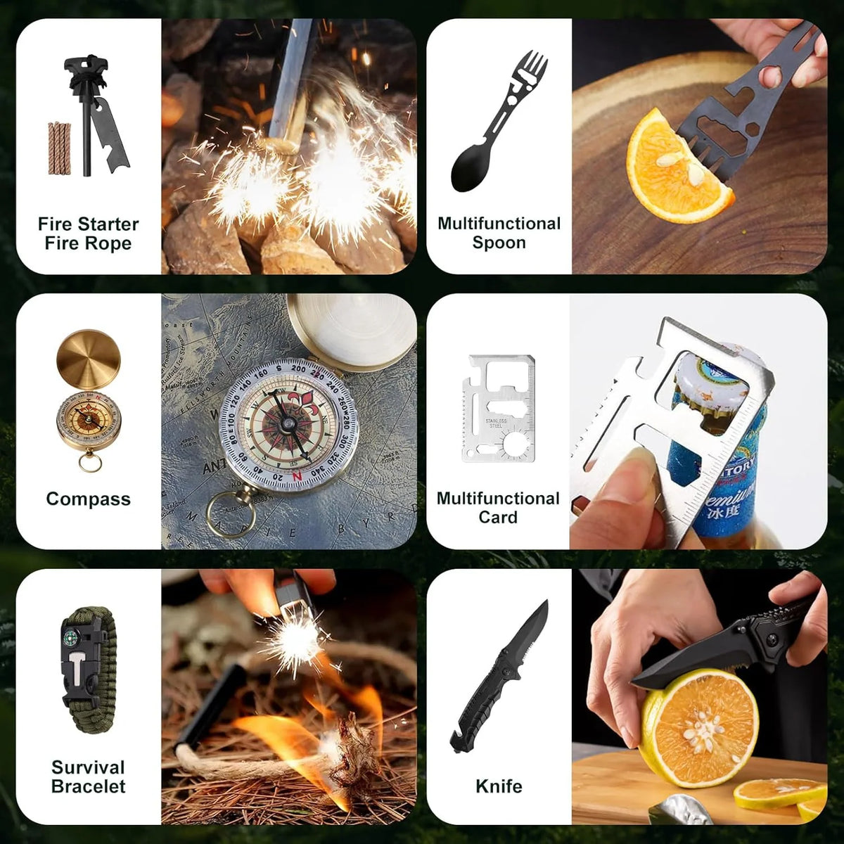 Outdoor Survival Advent Calendar 24-Piece Gear Set