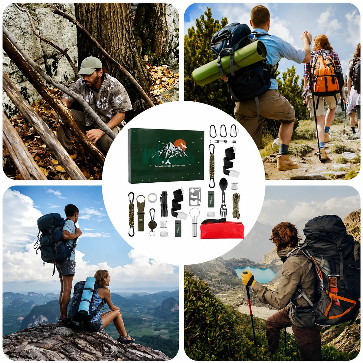 Outdoor Survival Advent Calendar 24-Piece Gear Set