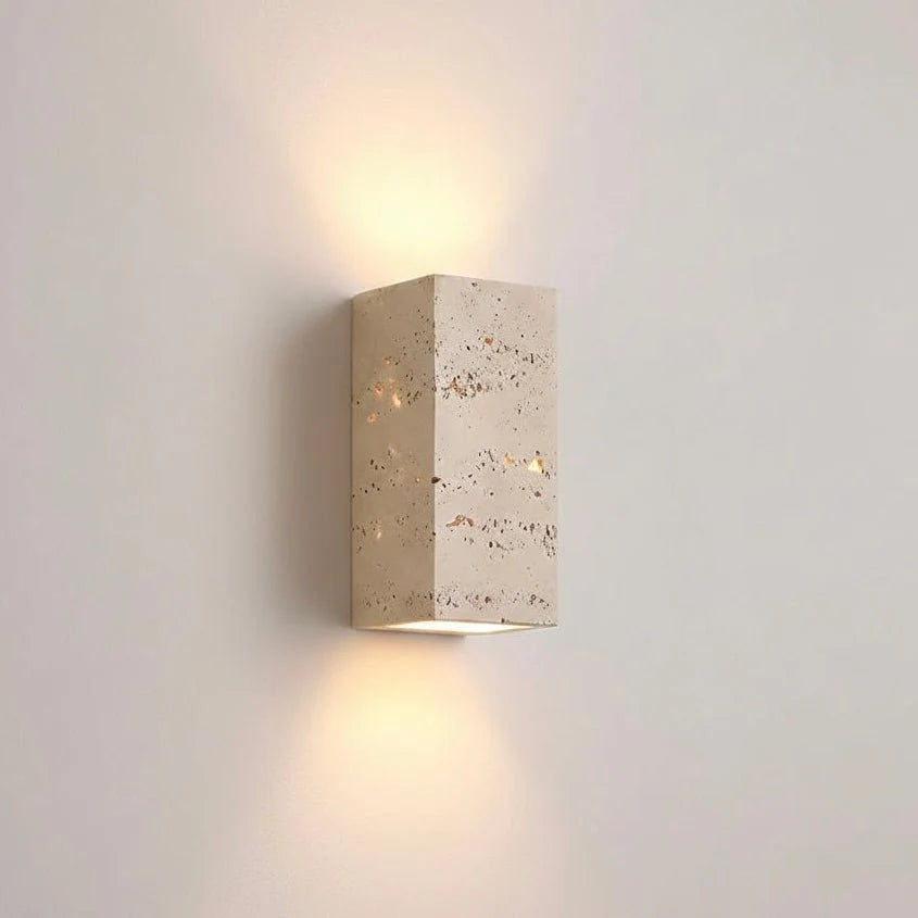Outdoor Wall Light Yellow Travertine Weather-Resistant