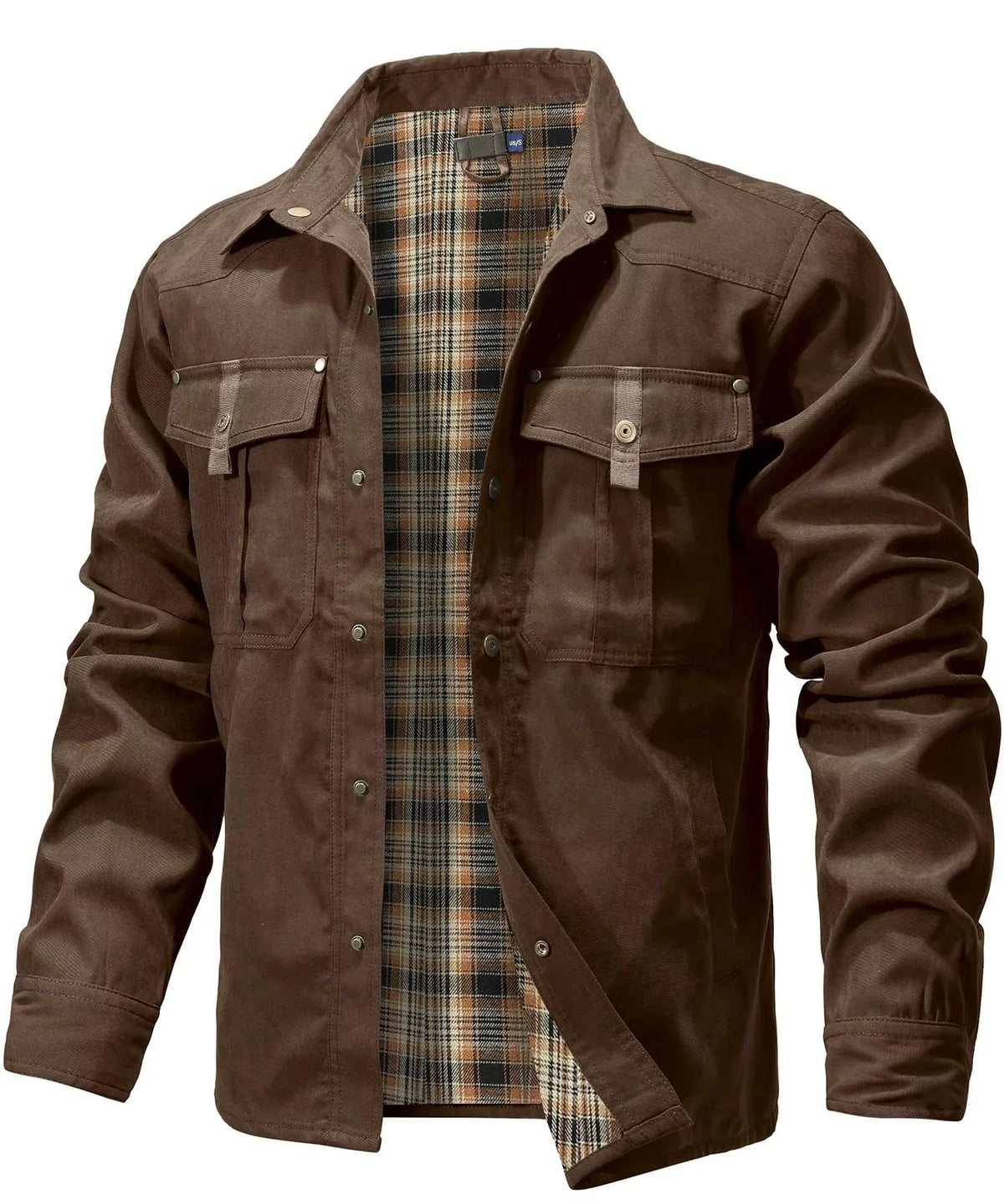 Overshirt Flannel-Lined Snap Button Western Yoke