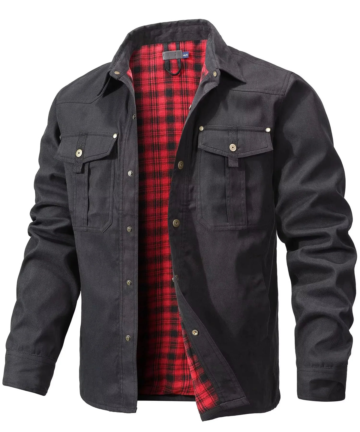 Overshirt Flannel-Lined Snap Button Western Yoke