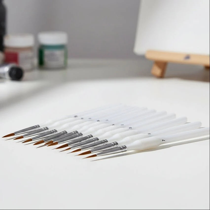 Paint Brush Precision Detail Synthetic Bristles Ergonomic Wooden Handle