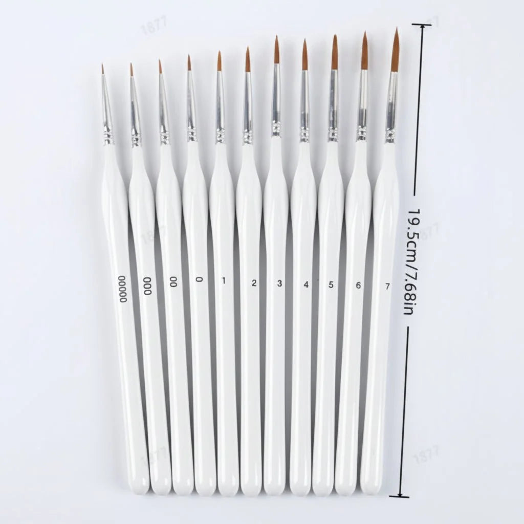 Paint Brush Precision Detail Synthetic Bristles Ergonomic Wooden Handle