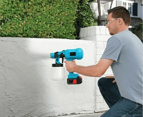 Paint Sprayer Cordless 5 Interchangeable Nozzles Adjustable Flow