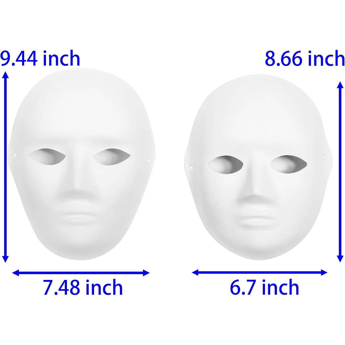 Paper Mache Masks Blank Customizable Set of 14 Two Sizes
