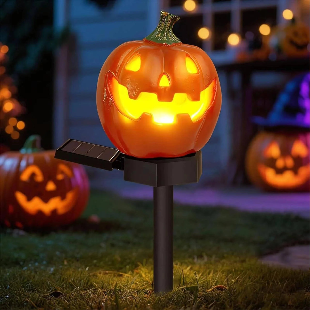 Pathway Light Pumpkin Solar Dusk Sensor Waterproof Resin