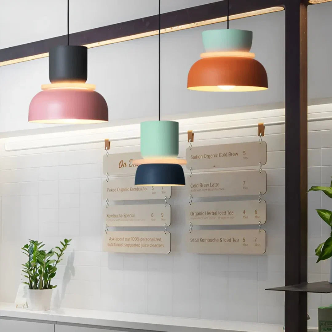 Pendant Light Two-Tone Pastel Metal Shade & E27 Socket