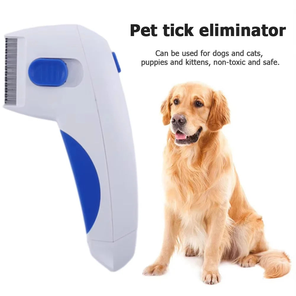 Pet Flea & Tick Comb Low-Voltage Battery-Powered Fine-Tooth