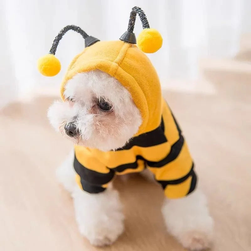Pet Hoodie Bee Design Soft Fleece Pull-Over