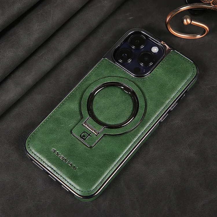 Phone Case Textured Grip Foldable Kickstand Magnetic Ring Alignment