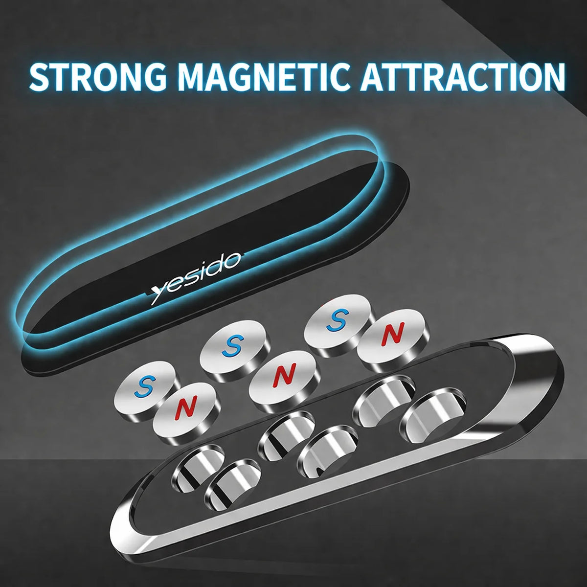 Phone Mount Magnetic N50 360° Rotation Residue-Free Adhesive