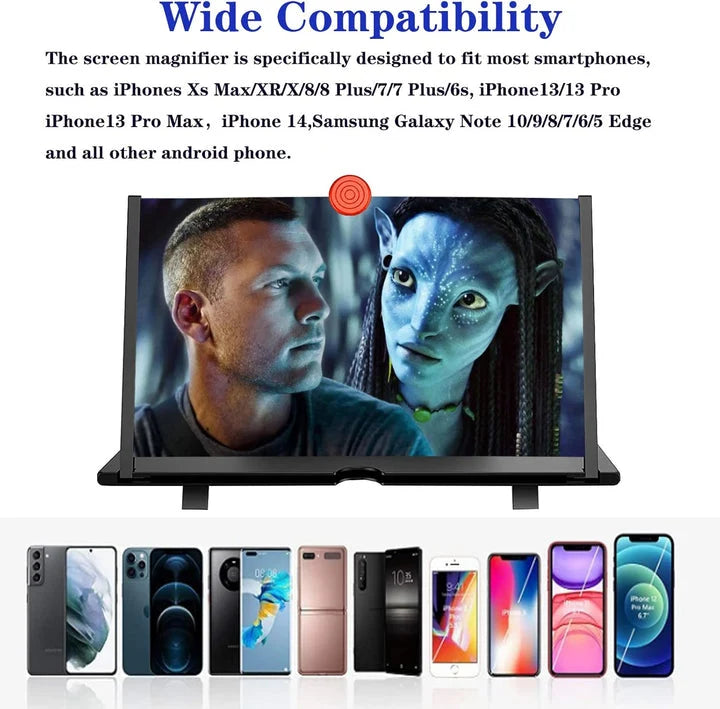 Phone Screen Magnifier 16-Inch Foldable HD Acrylic Lens