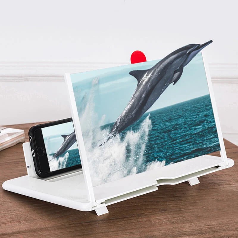Phone Screen Magnifier Foldable 3D HD Lens & Stand