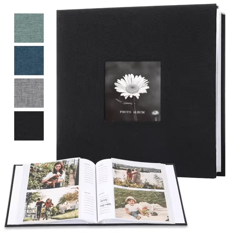 Photo Album Linen Cover Writable Pages Holds 300 Photos