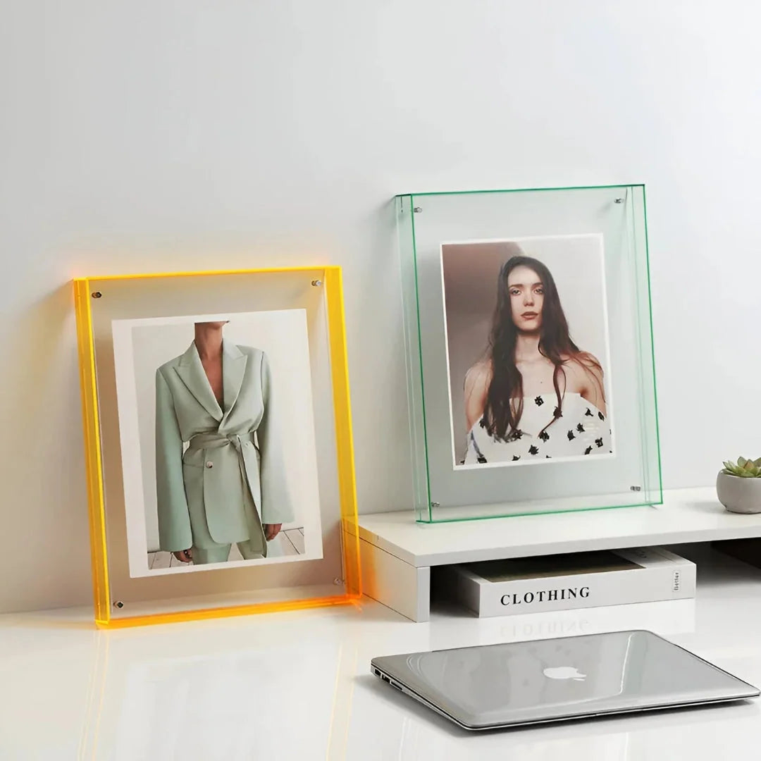 Photo Frame Acrylic Floating Desk & Wall Display