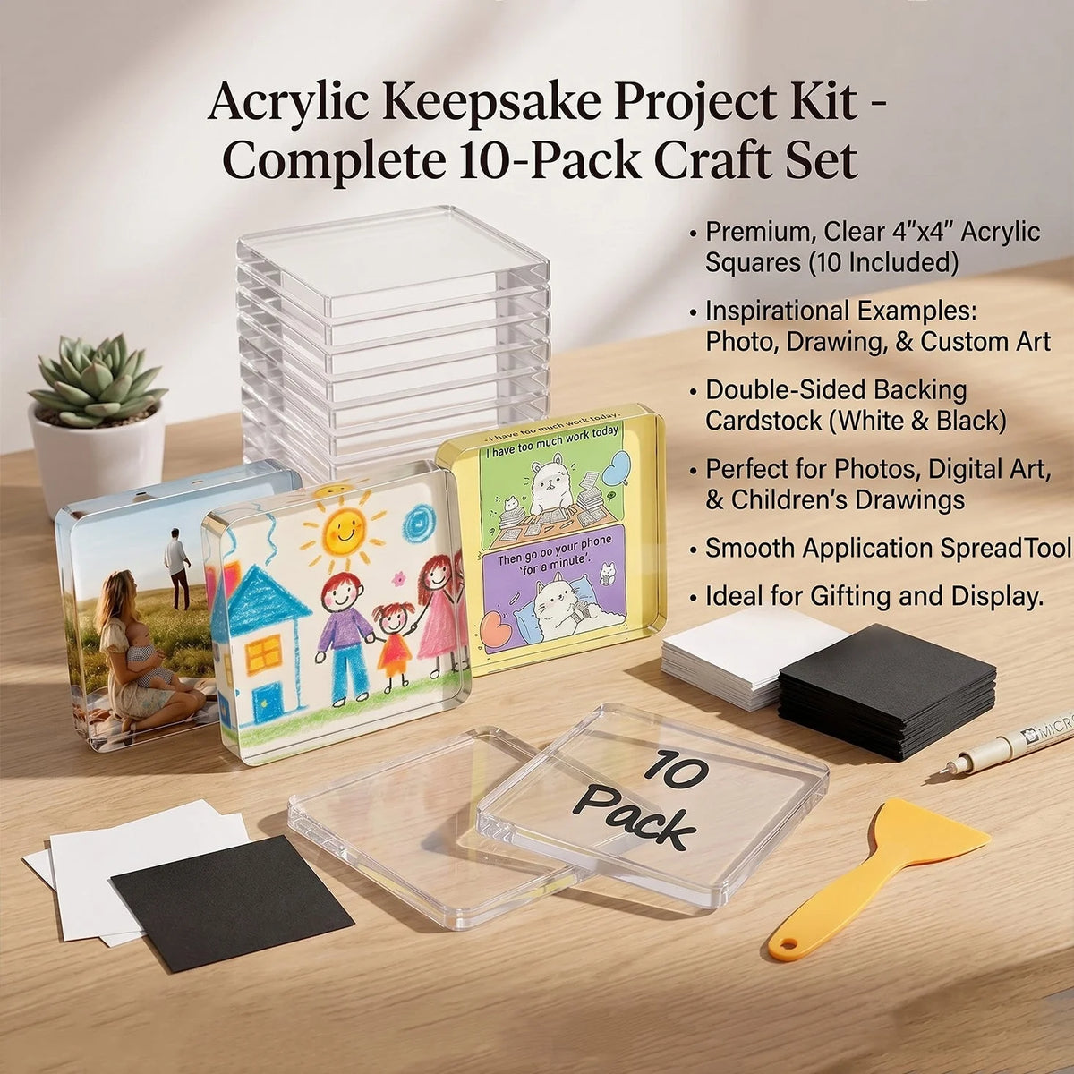 Photo Frames Self-Adhesive Crystal Clear & Removable Magnets