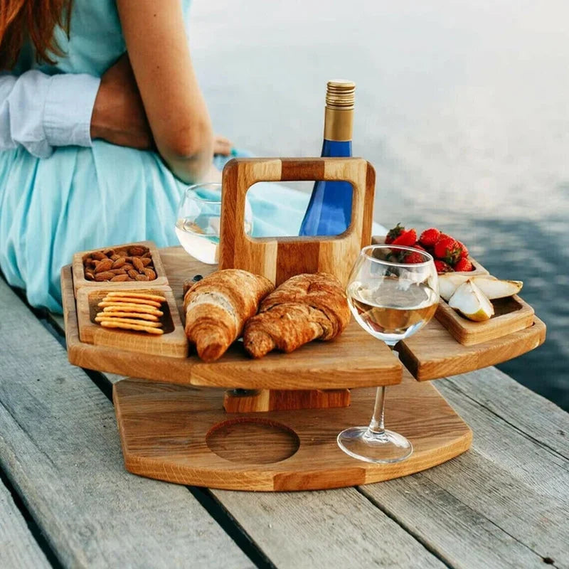 Picnic Table Bottle & Glass Holders Snack Bowls