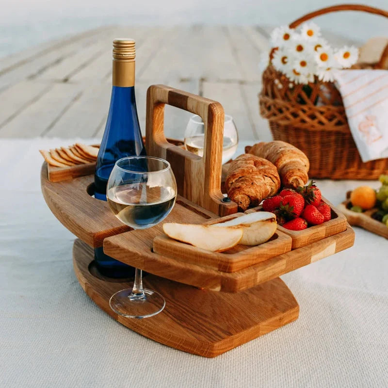 Picnic Table Bottle & Glass Holders Snack Bowls