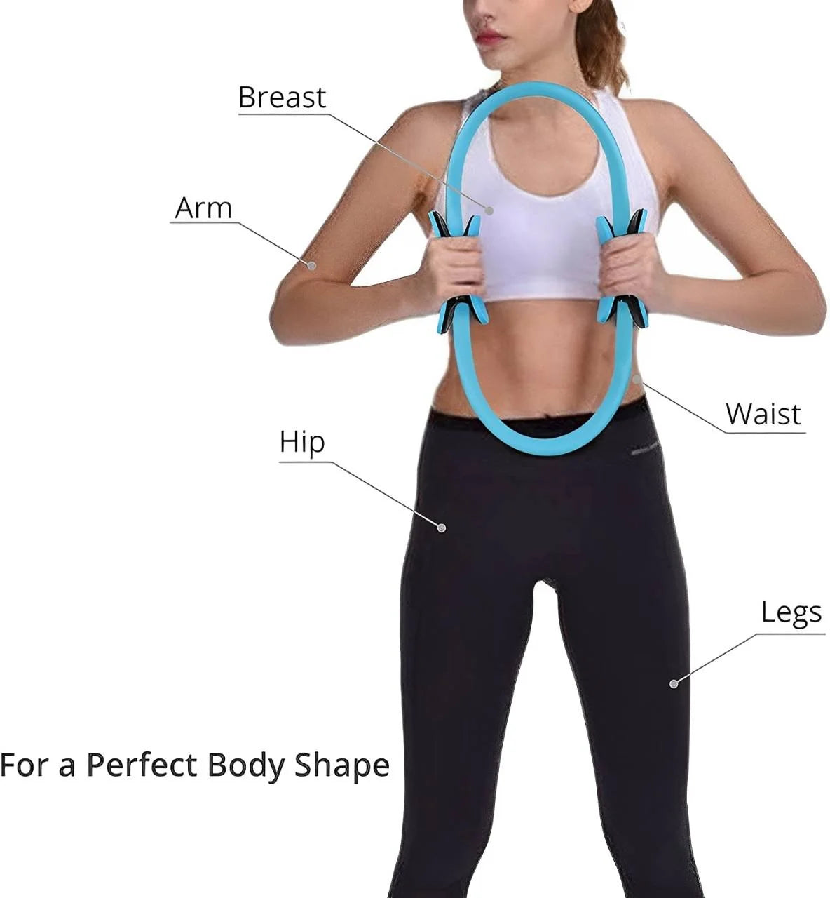 Pilates Ring Fiberglass Core Non-Slip Foam Handles