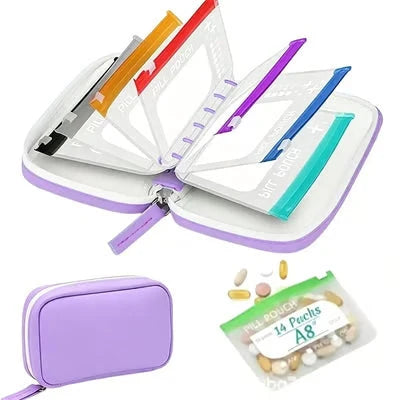 Pill Organizer Labelable & Waterproof Pouches Ring Binder