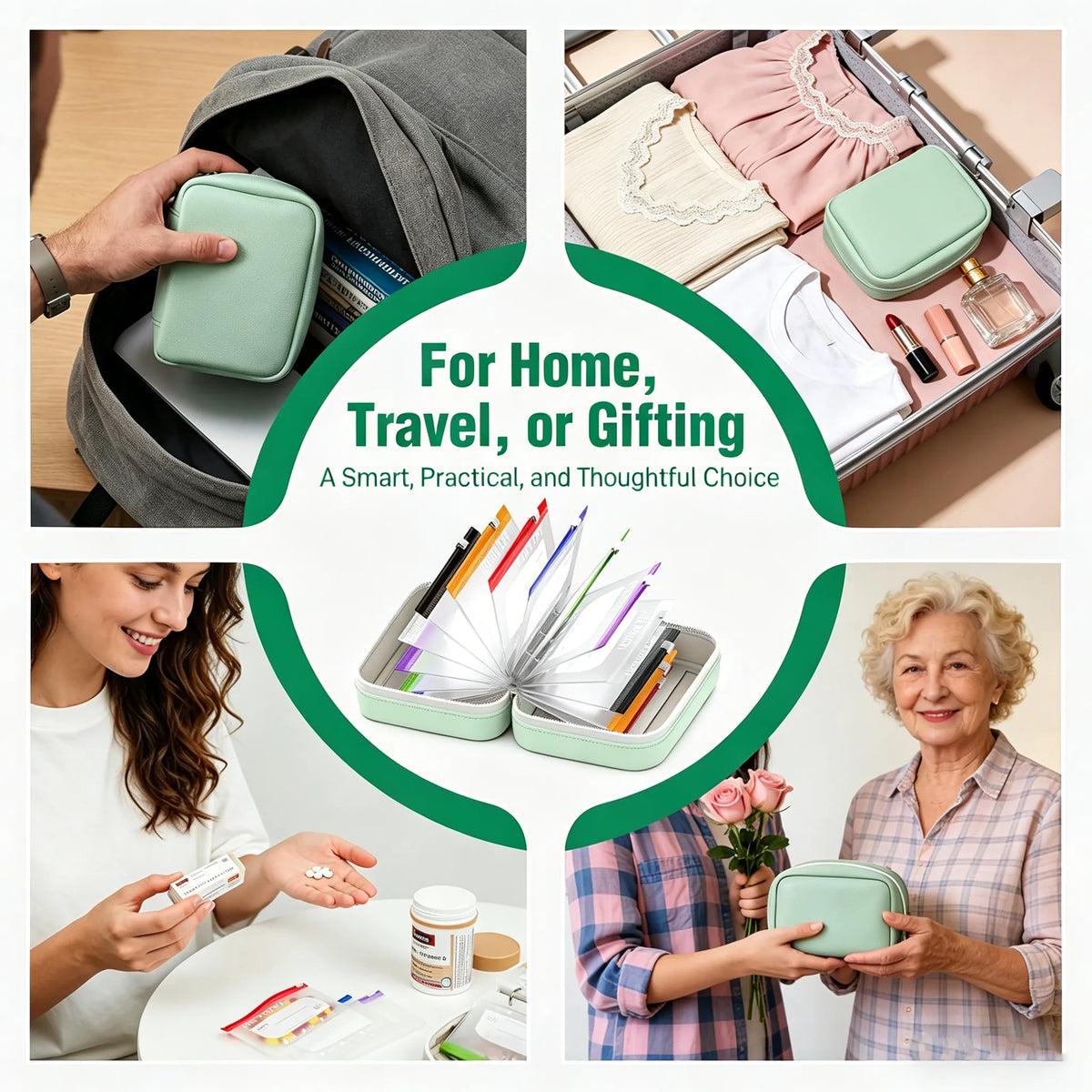 Pill Organizer Ring Binder Writable & Waterproof Pouches