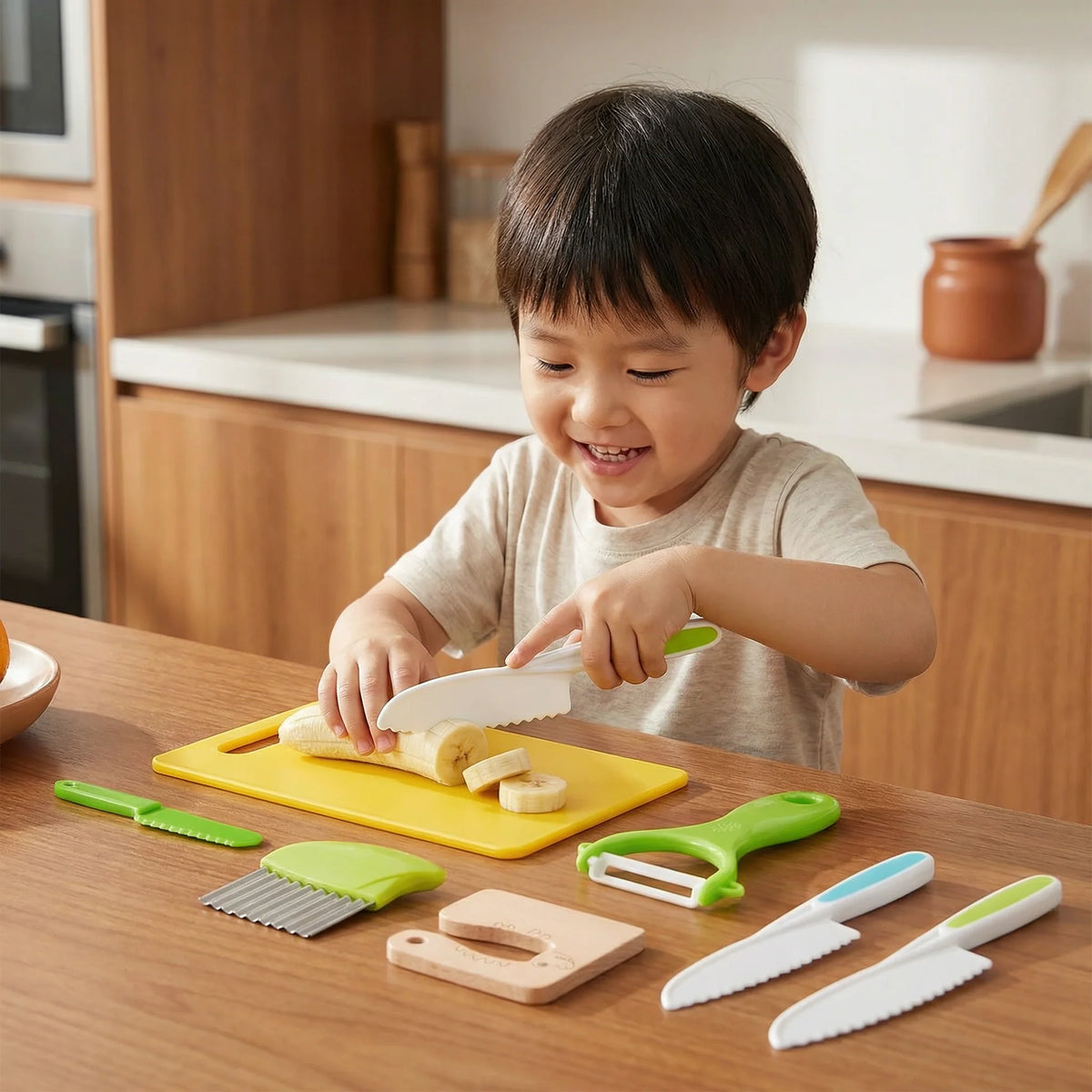 Play Kitchen Tool Set Child-Sized Easy-Grip Handles
