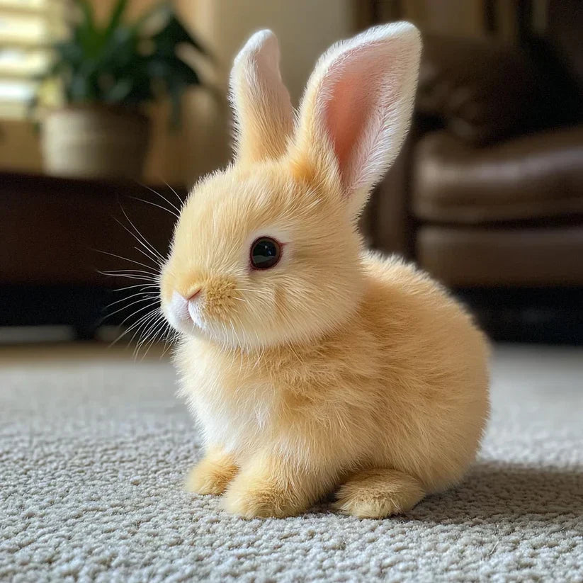 Plush Bunny Lifelike Motion Soft Faux Fur