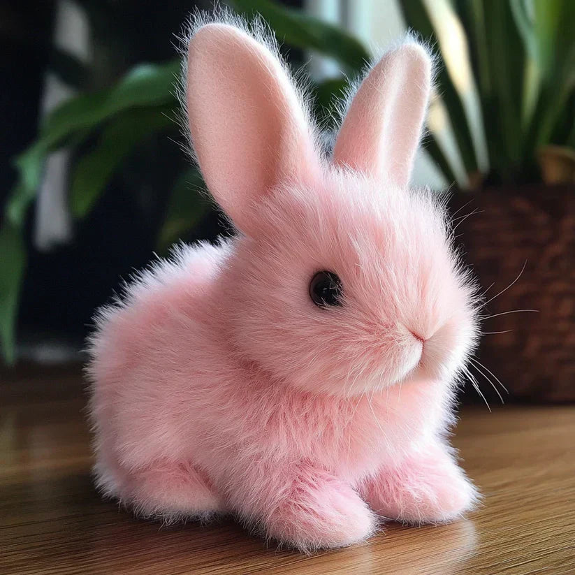 Plush Bunny Lifelike Motion Soft Faux Fur