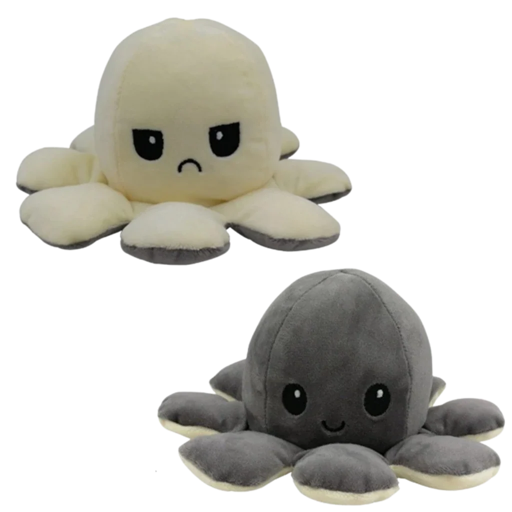 Plush Toy Octopus Reversible Dual-Expression Soft Cotton