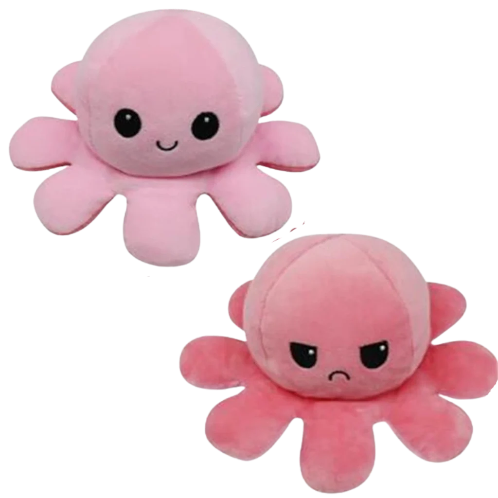 Plush Toy Octopus Reversible Dual-Expression Soft Cotton