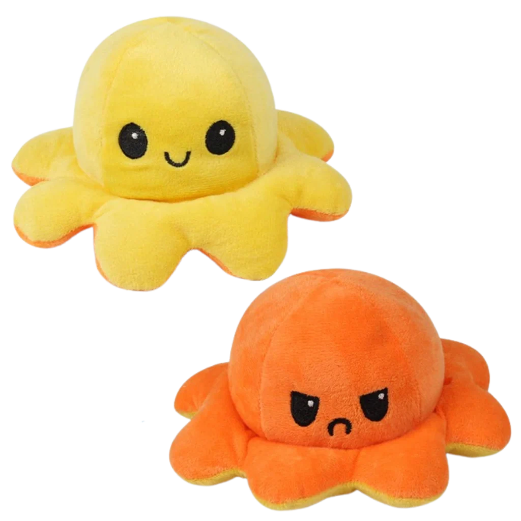 Plush Toy Octopus Reversible Dual-Expression Soft Cotton