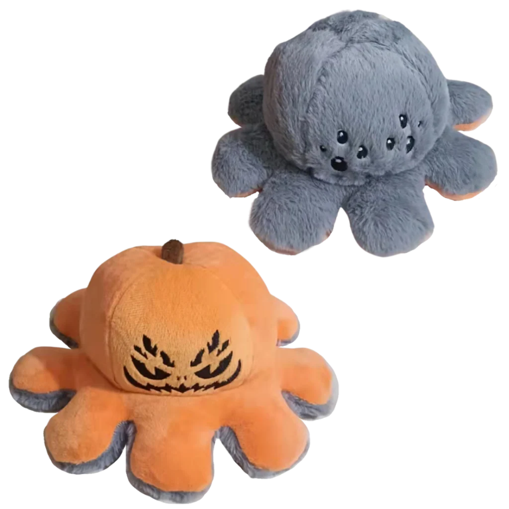 Plush Toy Octopus Reversible Dual-Expression Soft Cotton