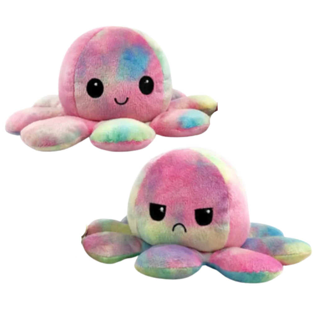 Plush Toy Octopus Reversible Dual-Expression Soft Cotton