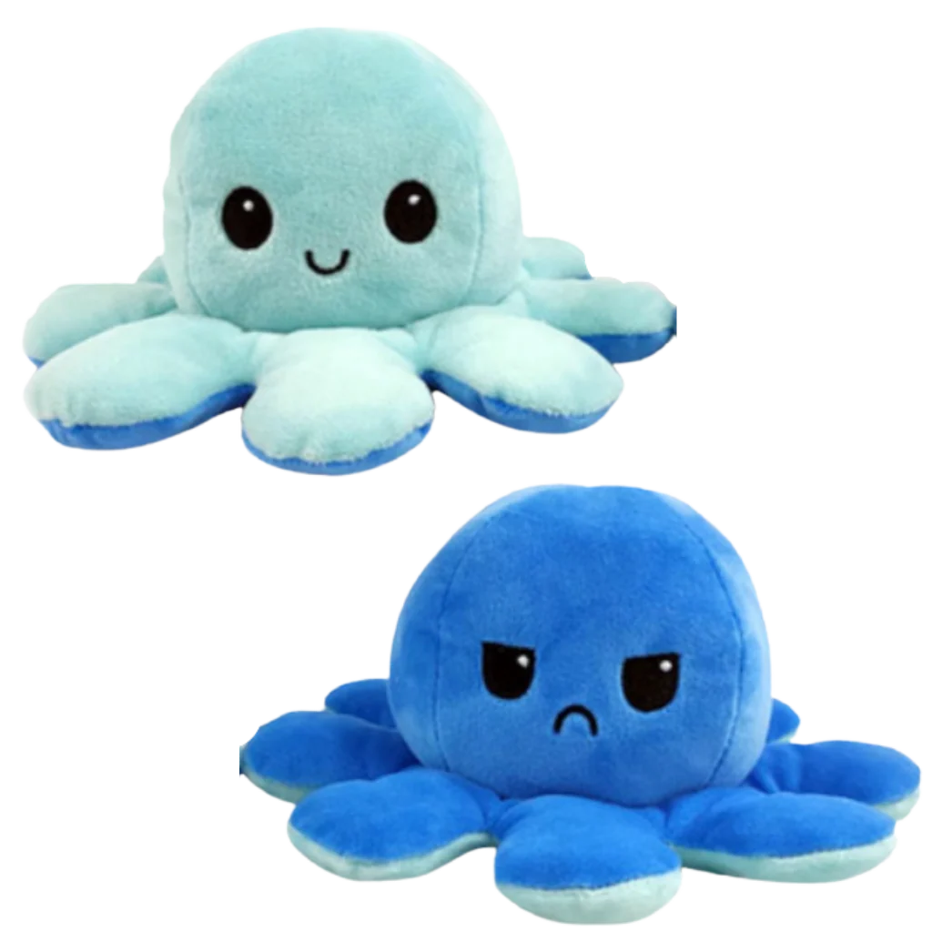 Plush Toy Octopus Reversible Dual-Expression Soft Cotton
