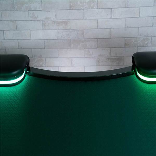Poker Table LED Lights Folding Steel Legs Seats 10