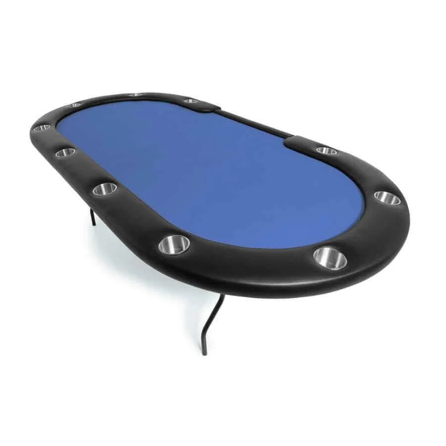 Poker Table Oval Seats 10 Folding Steel Legs