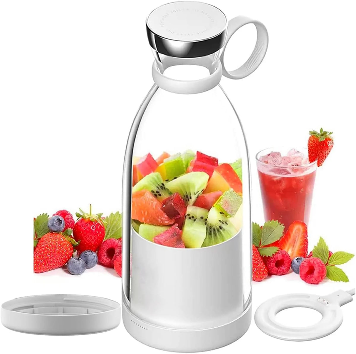 Portable Blender Cordless Magnetic Charging Stainless Steel Blades