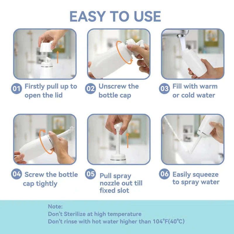 Portable Hand Bidet 400ml Attachable Angled Nozzle