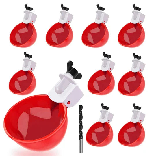Poultry Waterer Cups Automatic Refill Set of 10