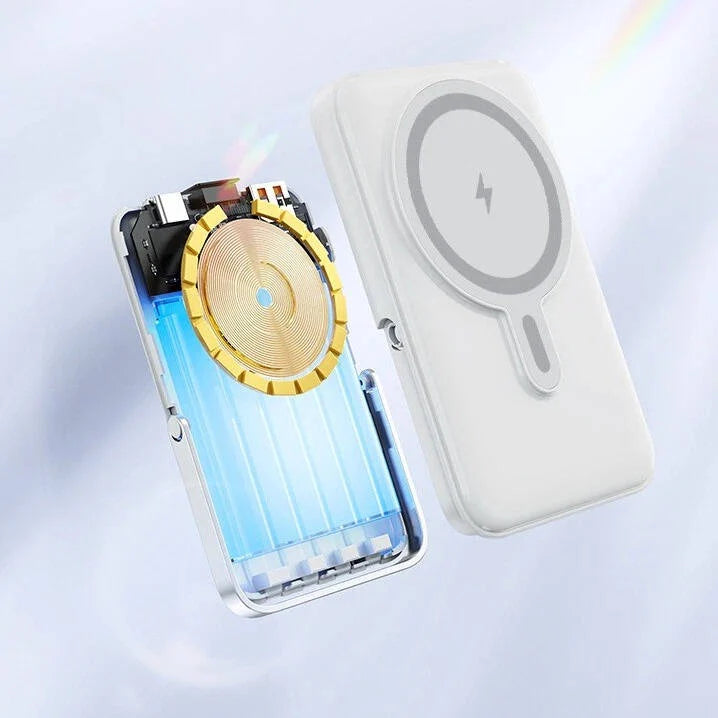 Power Bank 10000mAh Magnetic Wireless & Built-In Cables