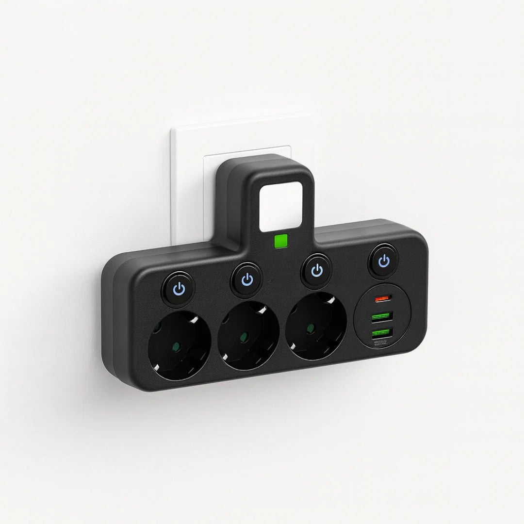 Power Strip 3 Outlets USB-C & USB Surge Protection