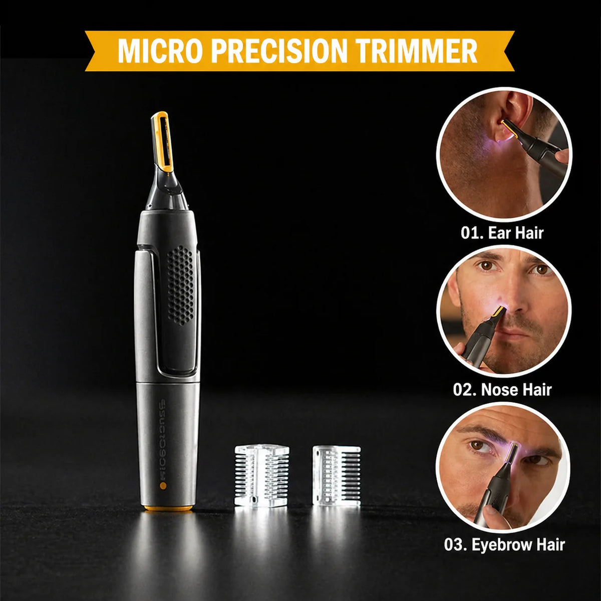 Precision Trimmer Titanium-Coated Blade LED Light Ultra-Lightweight