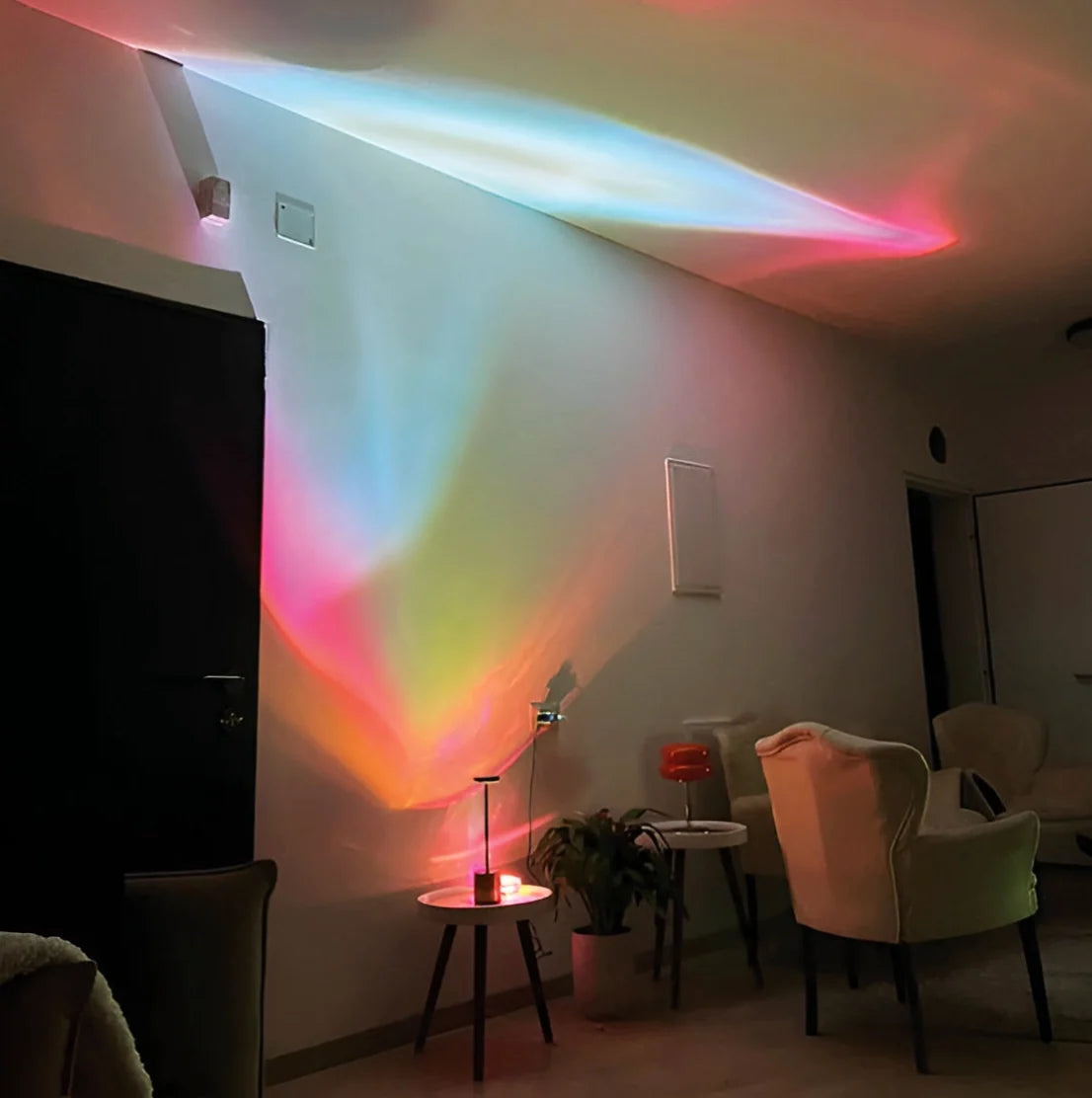 Prism Projection Light Cut Crystal Lens USB-Powered & Adjustable Stand